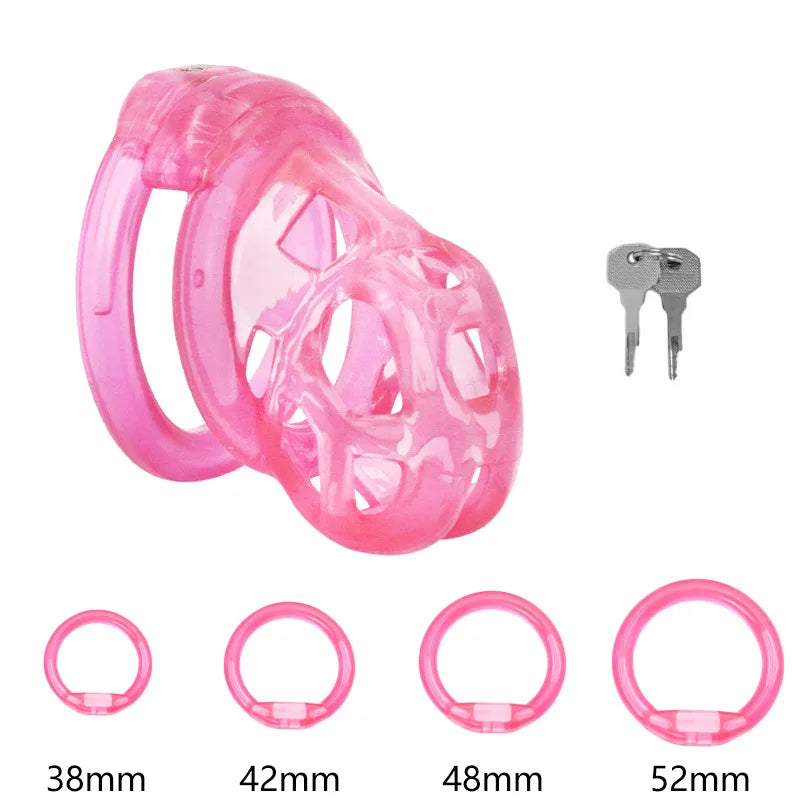 Soft Silicone Chastity Cage Device Anti-Cheating Penis Lock with 4 Size Cock Rings Penis Restraints for Men Discreet Sex Toys