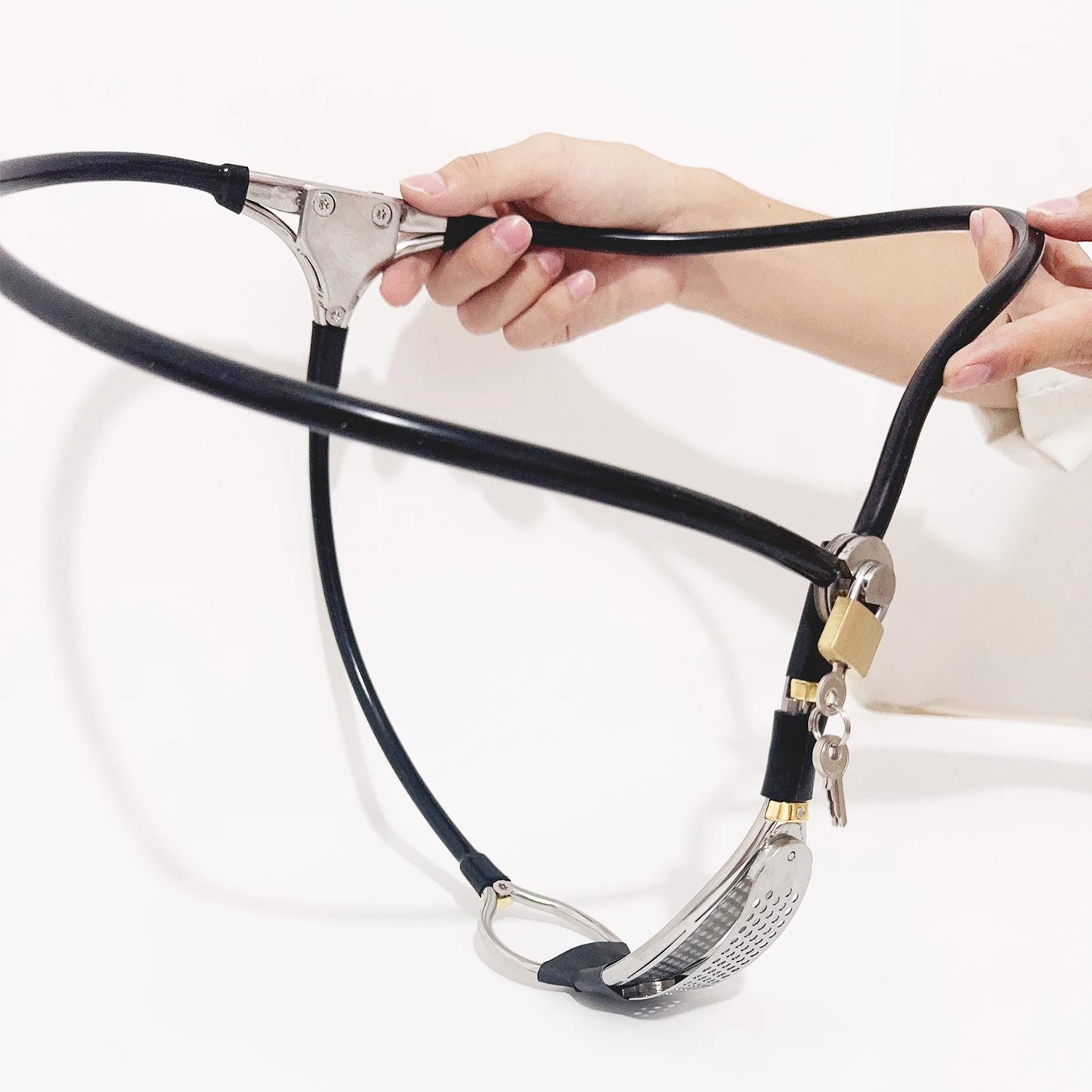 LILUPLAY Invisible Female Stainless Steel Chastity Belt with Hole Plug BDSM Strapon Belt Lockable Underwear Sex