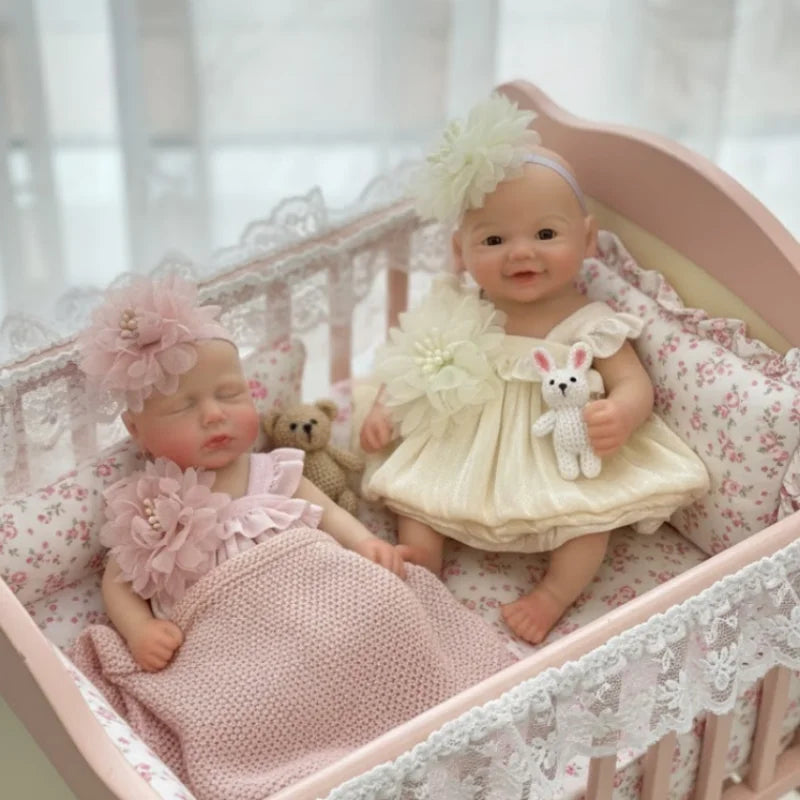 6Inch/15CM Full Body Silicone Bebe Mini Reborn Girl Doll Waterproof bebe reborn de silicona Handmade Lifelike Newborn Dolls