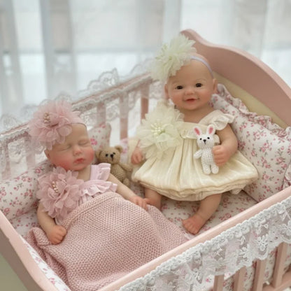 6Inch/15CM Full Body Silicone Bebe Mini Reborn Girl Doll Waterproof bebe reborn de silicona Handmade Lifelike Newborn Dolls