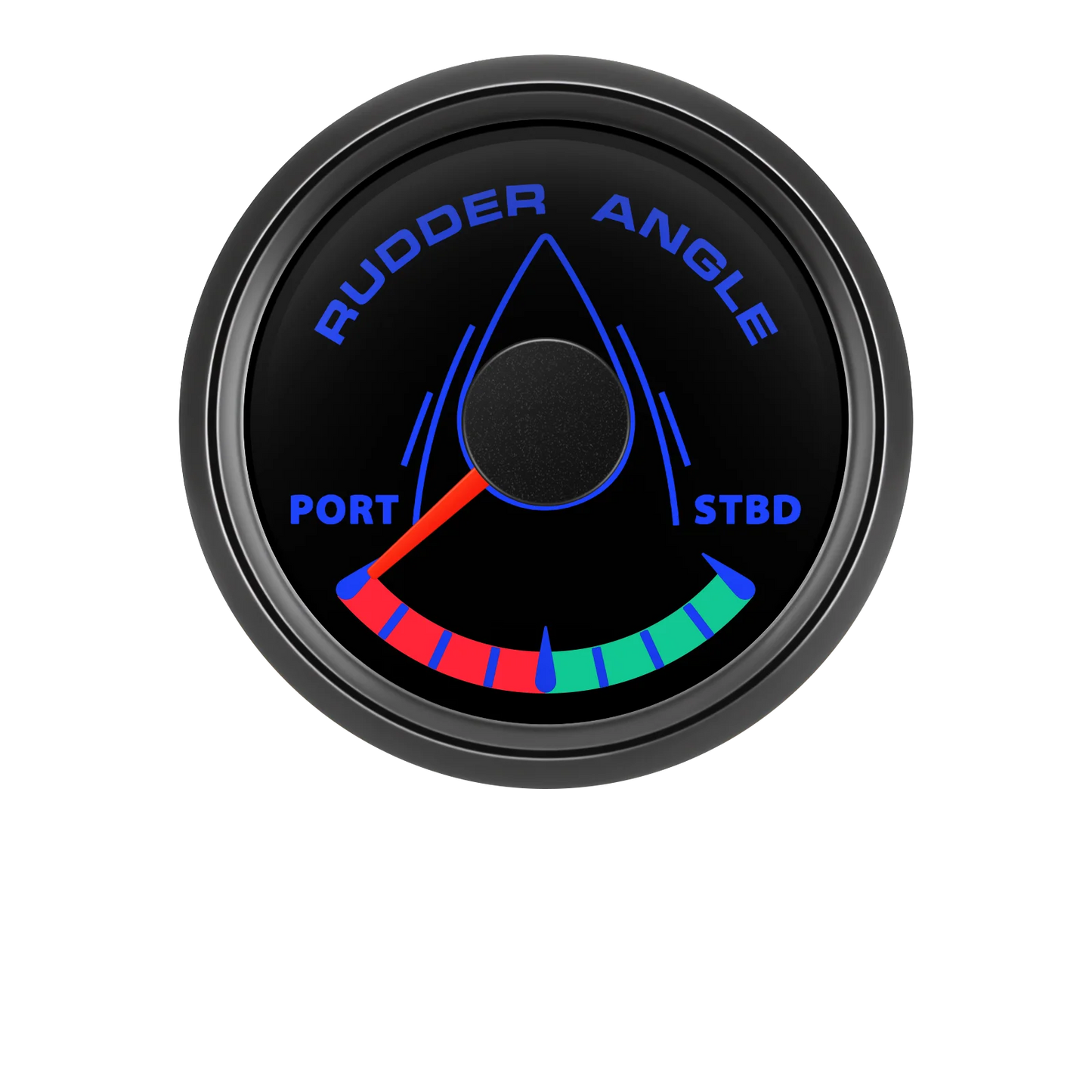 52MM Rudder Angle Indicator with 8 colors backlight Waterproof Rudder Position Gauge with Sensor 0-190ohm for Boat Yacht Marine