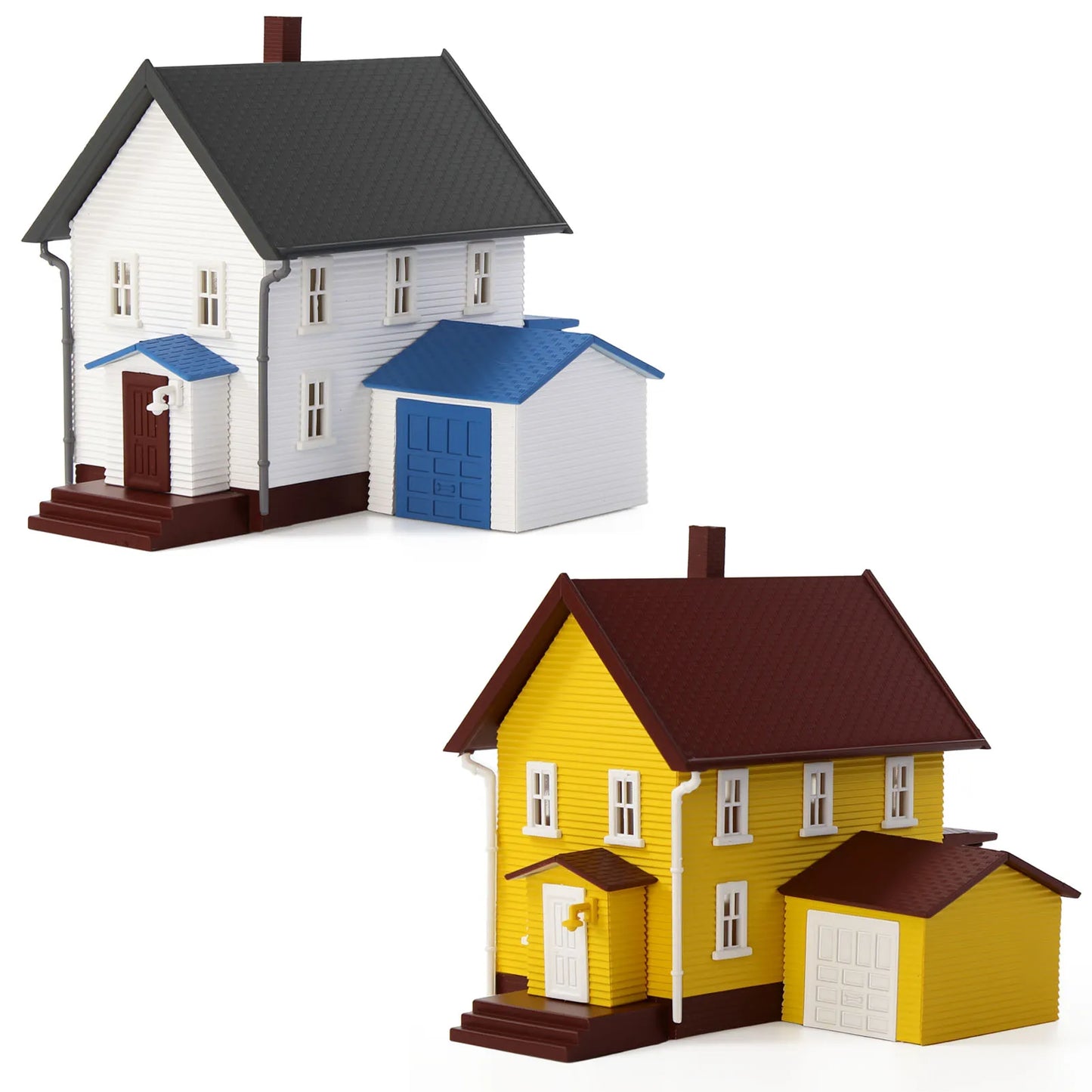 Evemodel N Scale Model Dwelling House Pre-built Painted Two-story Building