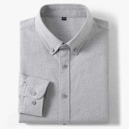 Men's 100% Cotton Oxford Shirt - Breathable Sweat-Wicking Button Down with Slim Fit & Crisp Texture