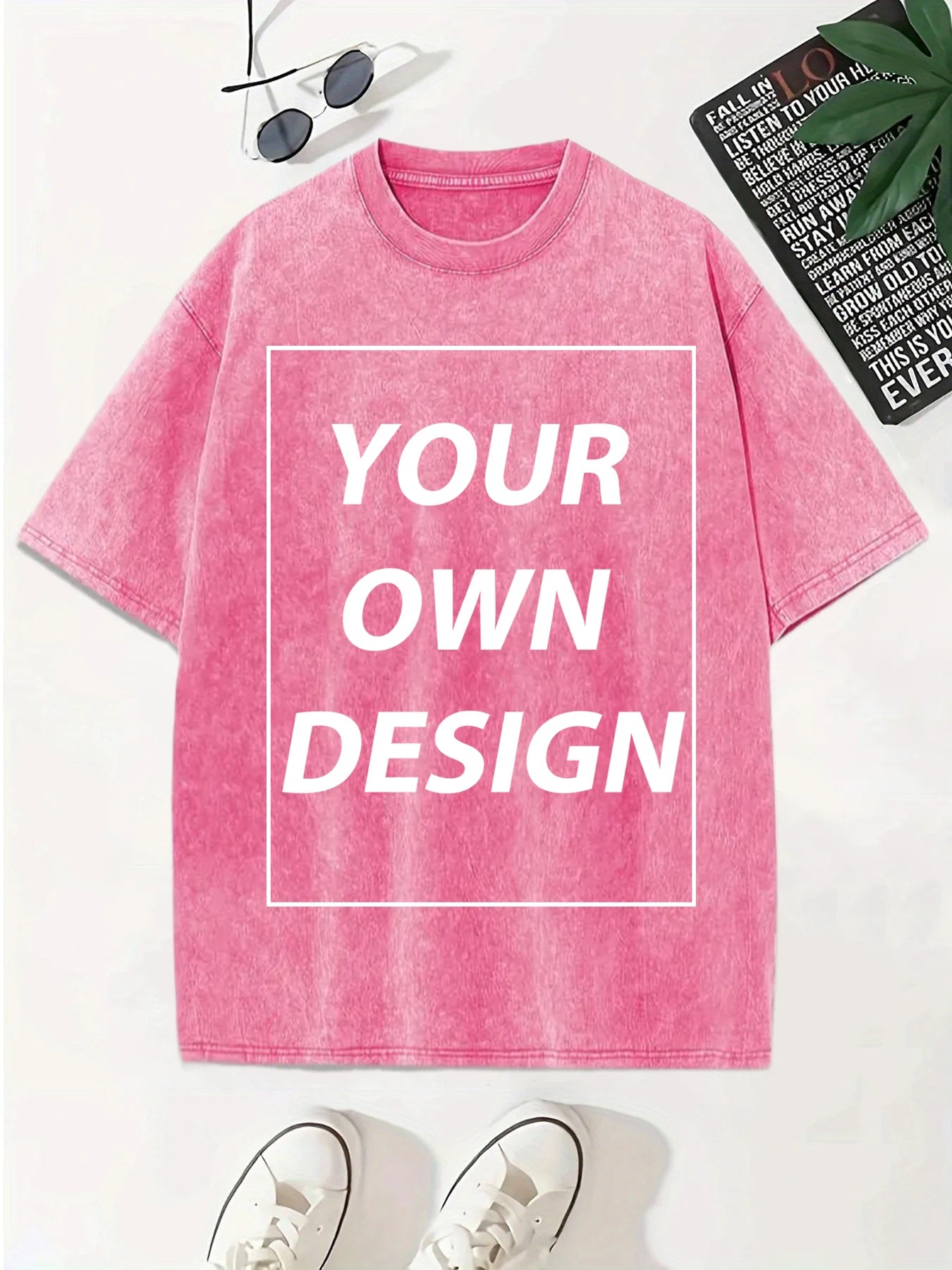 Personalized Custom Your Photo T Shirt Mens Summer Cotton Washed T-Shirt Breathable Fashion Short Sleeve Street Casual Retro Top