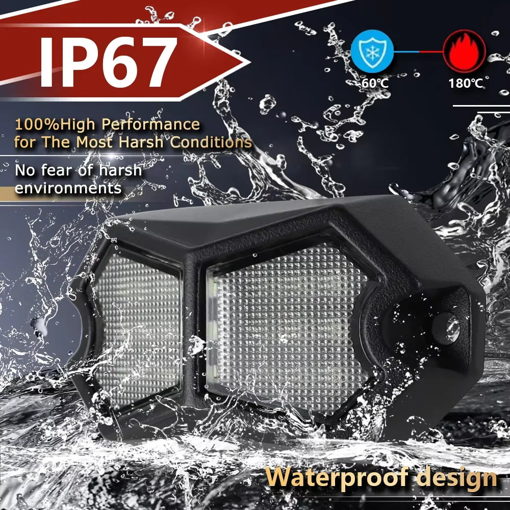 Exterior Atmosphere Light Auto Bottom Light Lamp Underbody Led Neon Lights 18 LED Car Truck LED Rock Light 12V 24V Van Lorry