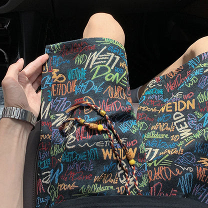 2026 Summer Baggy Letter Printed Graphic Shorts For Men Retro Casual Fashion Graffiti Short Pants Hawaiian Beach Y2K Bermudas