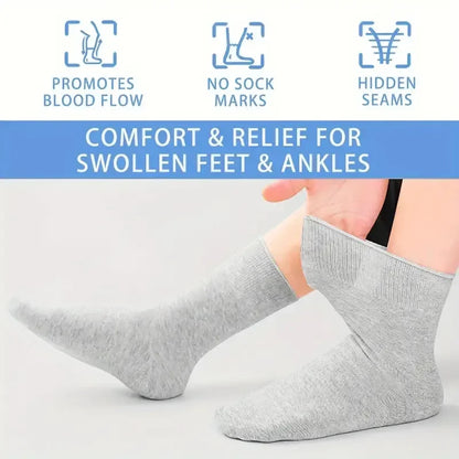 5/10 Pair male Non Binding Diabetes Socks Comfortable Breathable Socks Suitable For Elderly Man For Fat Feet Men Plus Size 39-48