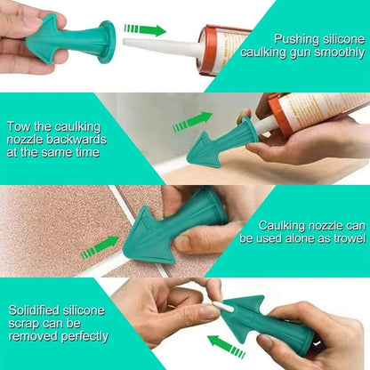 5pcs Caulking Nozzle Applicator Finishing Tool Spatula Plastic Glue Shovel Tile Brick Joints Floor Silicone Remover Grout Kit