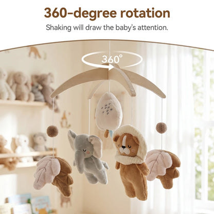 Baby Wooden Crib Mobile Bed Bell Hanging Rattle Toy Newborn Music Box Bed Bell Hanging Toys Holder Bracket Infant Crib Baby Gift
