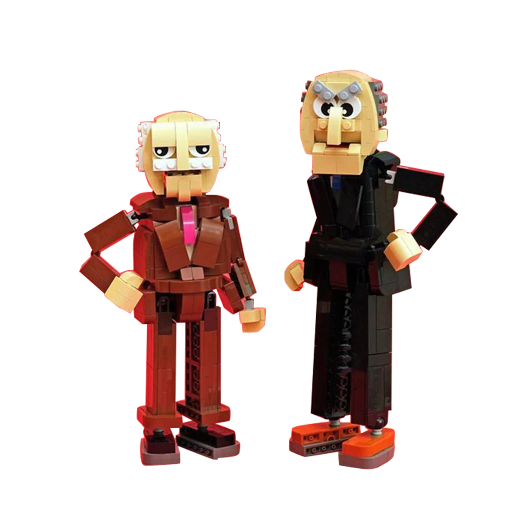 Gobricks MOC Waldorf and Statler Brickheadz Building Blocks Ideal Figure Bricks Sets Children DIY Model Adult Toys Birthday Gift