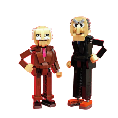 Gobricks MOC Waldorf and Statler Brickheadz Building Blocks Ideal Figure Bricks Sets Children DIY Model Adult Toys Birthday Gift