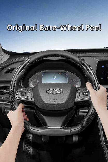 Suitable for Chery Carbon Fiber Texture Steering Wheel Cover with Segmented Quick-Release Design, Durable, for Models Such as Tiggo 2 3 4 7 8 9 Pro Max Csh Arrizo 6 Cross C5 J6 E5 Omoda 5 Gt Eq7