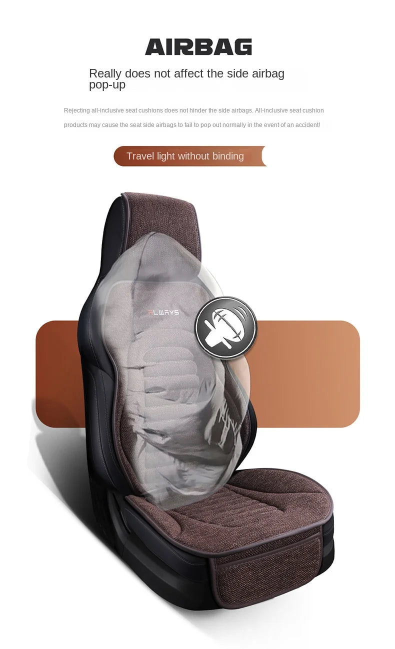 Universal Linen Car Seat Cover Four Season Auto Flax Comfortable Breathable Anti-Slip Covers Cushion SUV Car Seat Protection