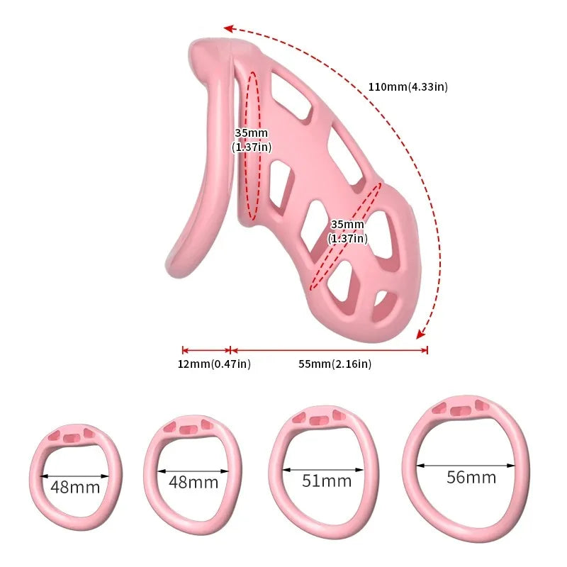 Male Chastity Cage with 4 Size Rings Positive/Negative Chastity Device Sissy Cb Lock Penis Bondage SM Chastity Lock Sex Toys Men