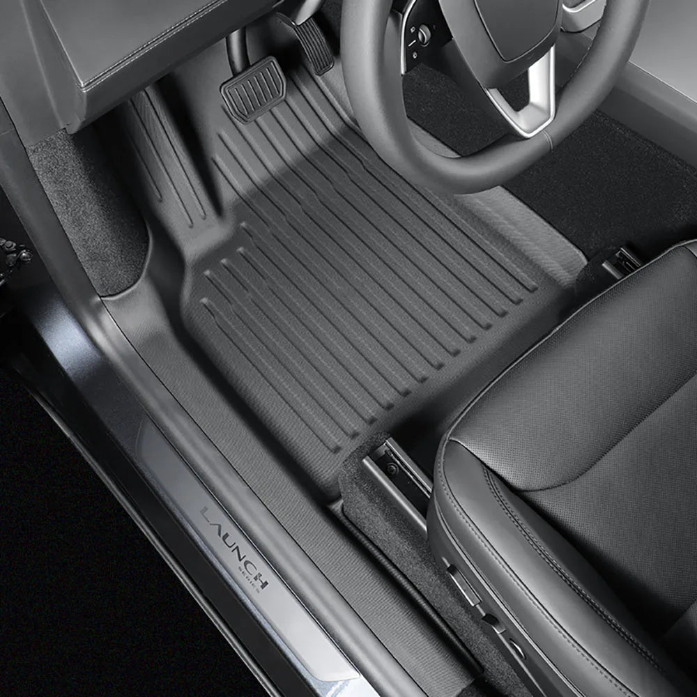 Floor Mats with Door Sill Protection Strip for Tesla Model Y Juniper 2025 2026 All-weather Floor Cargo Liner Trunk Backrest Pad