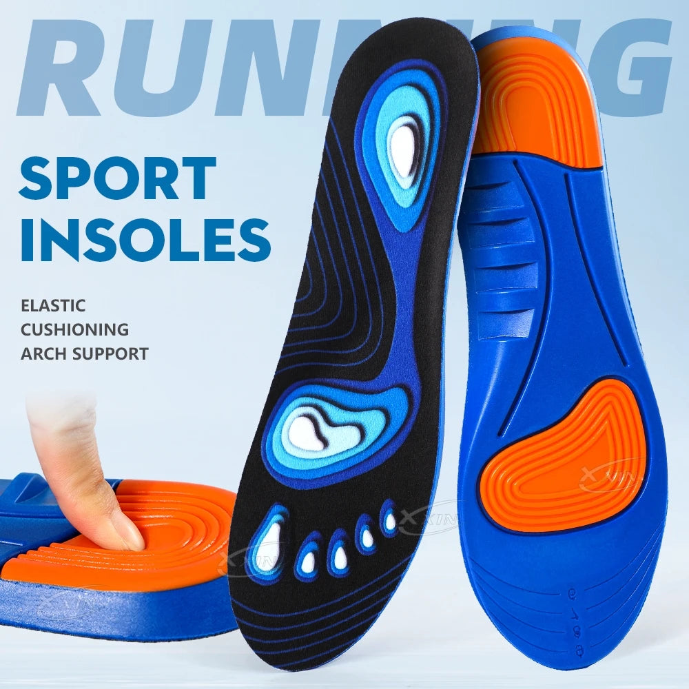 【Xxin】Elastic  Sports Insole Memory Silicone Gel Insoles Breathable Shoe Inserts Men Women Comfortable Shoe Pad Size 34-45