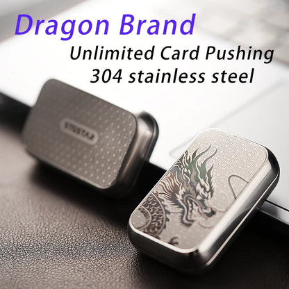 Dragon Pattern Infinite-Position Stress-Relieving Mechanical Card-Pushing EDC Metal Fidget Spinner Fingertip Toy Stress-Relievin