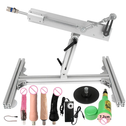 3XLR Telescopic Sex Machine with Dildo with Bracket 2-8CM/3-15CM/6-20CM Stroke 100V-240V Big Thrust Masturbation Sexual Kits