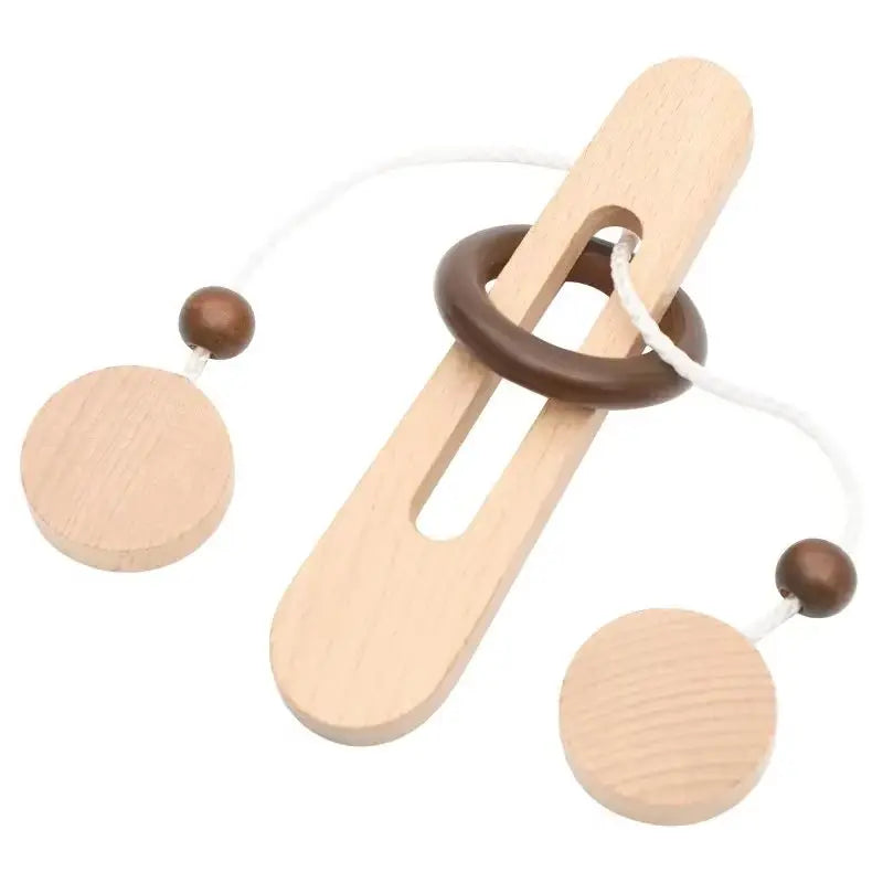 3D Wooden Interlocking Ring Puzzle Logic Spatial Thinking Training Brain Teaser Game Focus Desktop Toy for Adults and Hobbyists