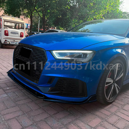For 2017-2022 Audi RS3 8V Body Kit Accessories Front Bumper Spoiler Lip Lower Splitter Chin Protector Guard