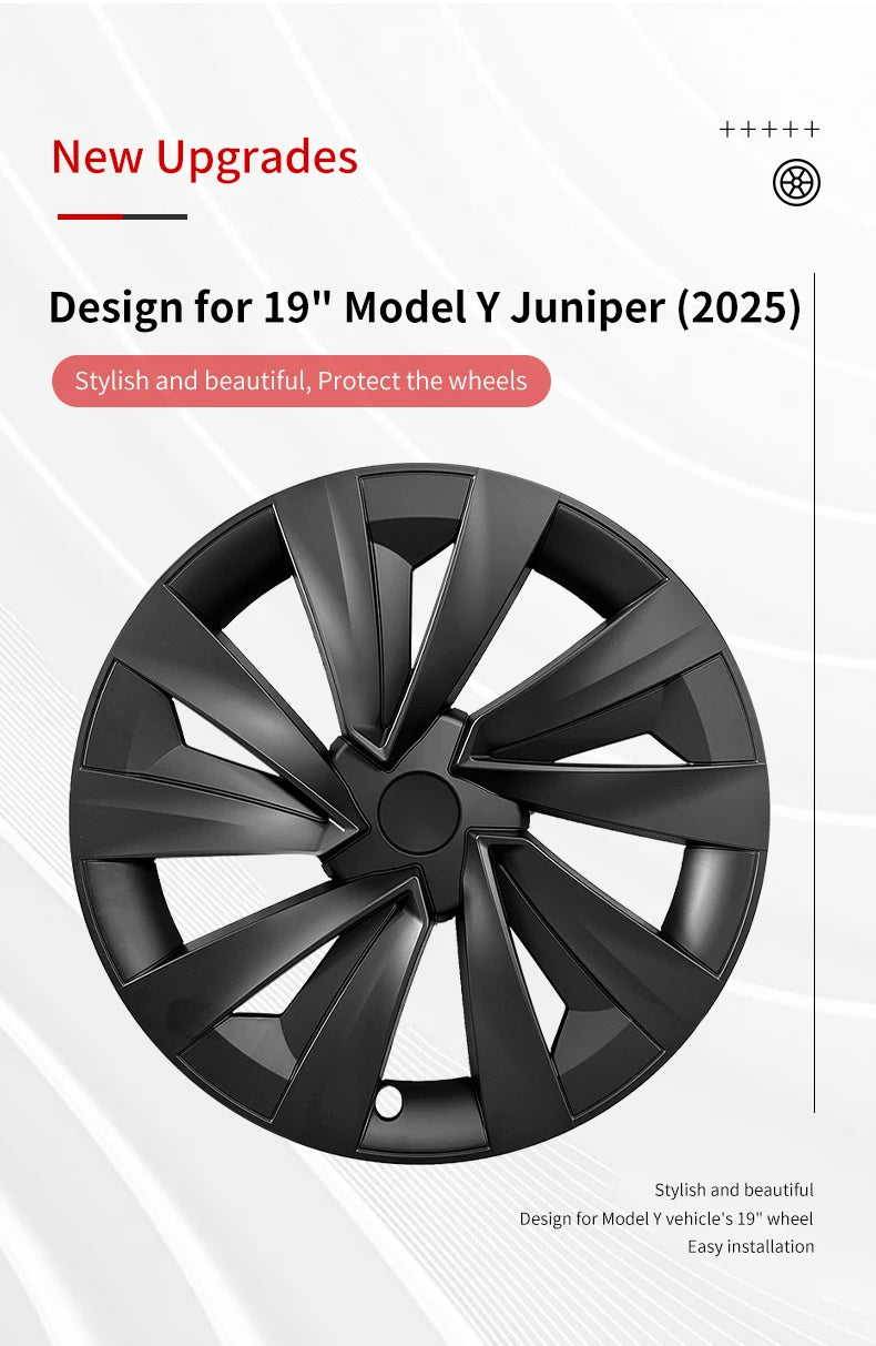 4PCS for New Model Y 2025-2026 Juniper 19in 28th Style Hubcap Rim Cover Accessories Hub Cap Automobile Wheel Cap for Tesla New