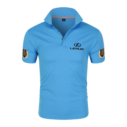Lexus chiffon fabric lapel polo shirt, F1 racing Toyota team, 4S store fan customization, men's casual T-shirt
