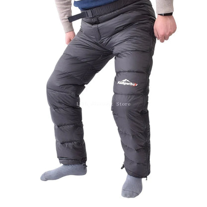 Men White Duck Down Pants Waterproof Winter Windproof Pant Man Run Sports Fitness Trousers Warm Breathable Male Pants ﻿Kamperbox