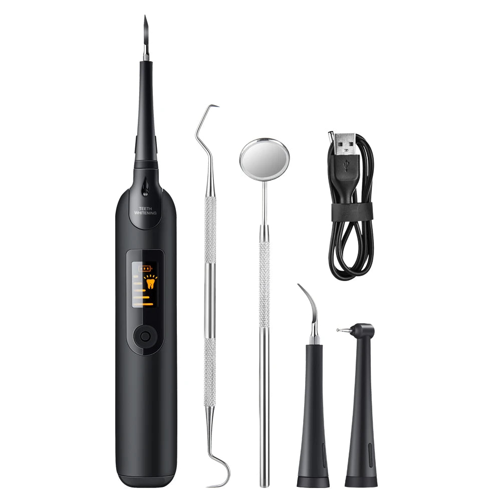 Electric Dental Cleaner Reduce Tartar Plaque Calculus Polisher Oral Cleaning Machine LED Polisher USB Rechargeable Oral Care