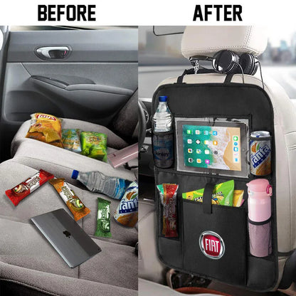 Car Seat Organizer Seat Back Storage Bag Rear Anti-wear Anti-kick Pad For FIAT 500 500C 2012 500X 500L Fiat 695 Car Accessories