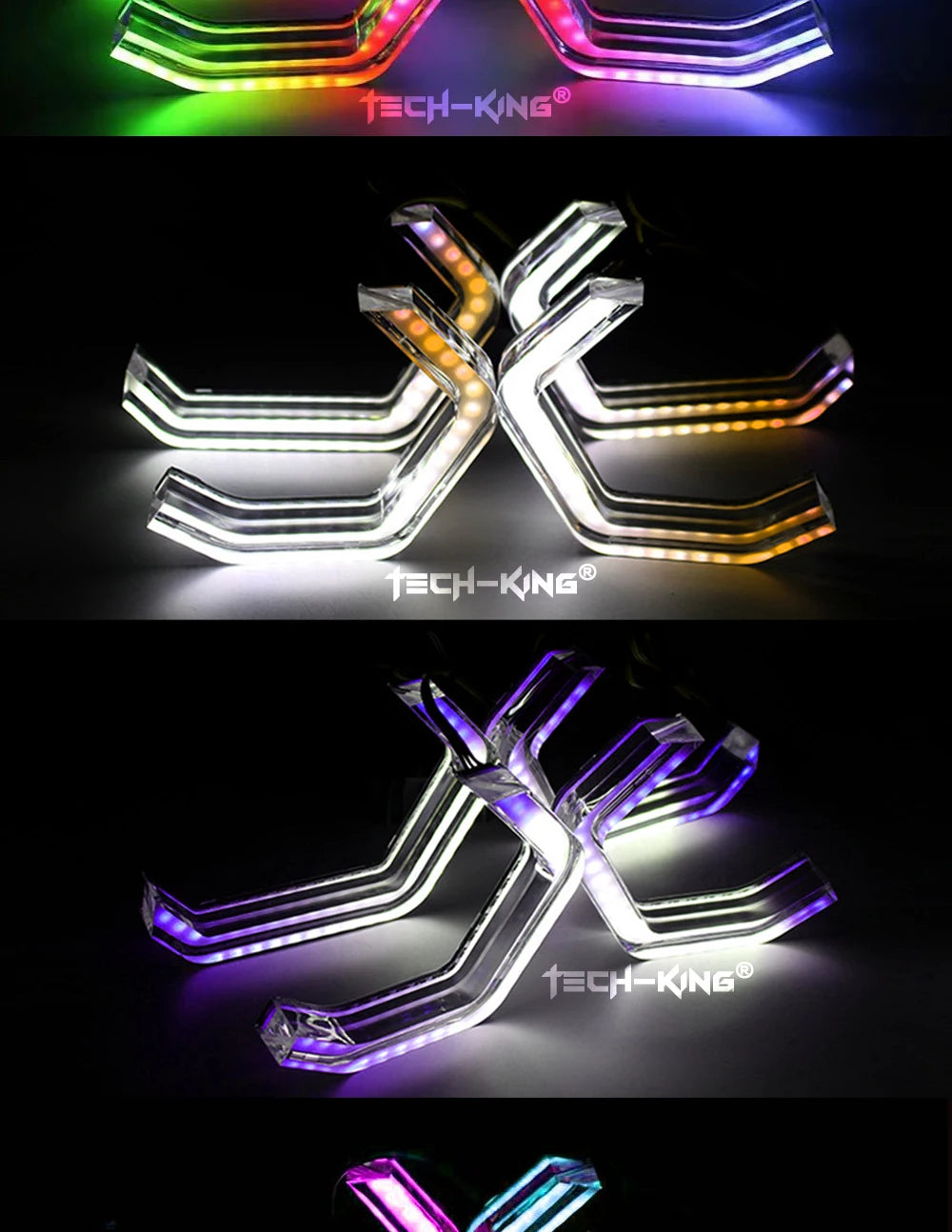 Car headlight Angel Eye F01 F02 F03 F04 RGB dynamic light LED side cover decorative light ring white light Yellow light RGBW