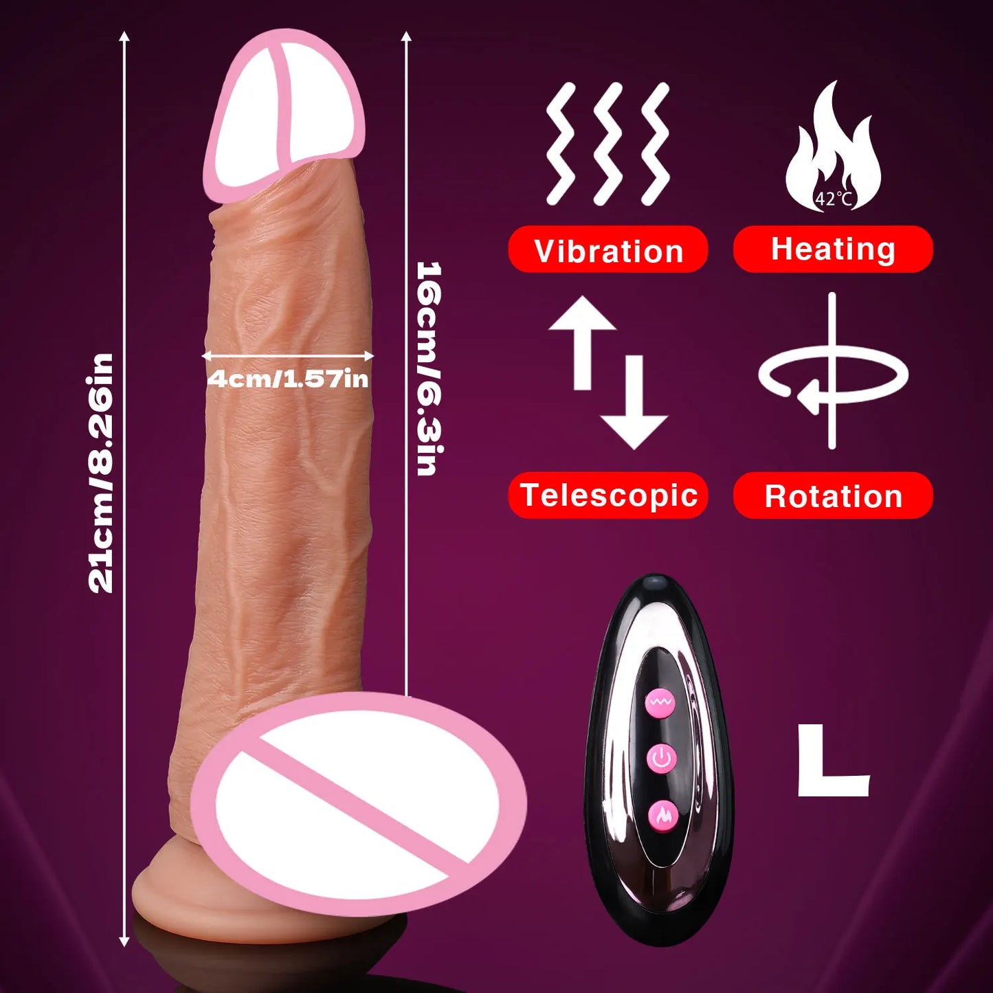 Realistic Telescopic Vibrator for Women Masturbation Anal Climax Toys Penetration Anal Thrusting Penis Dildo Sexy Adult Sex Toys