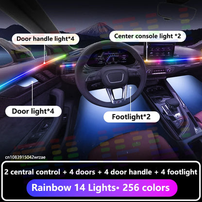 18 in 1 For Ford Tourneo Custom 2023-2026 Years Car Interior Ambient Lights Strips Breathing Lighting Kit App Control Auto LED s