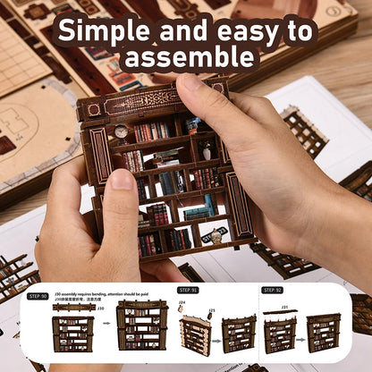 Book house assembly, architecture, book models, ornaments, miniature kits, DIY handmade toy sets, bedroom and room decorations