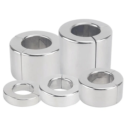 Stainless Steel Ball Stretcher Scrotum Pendant Heavy Magnetic Penis Lock Cock Ring Bondage Metal Erection Male Delay Sex Toy Man