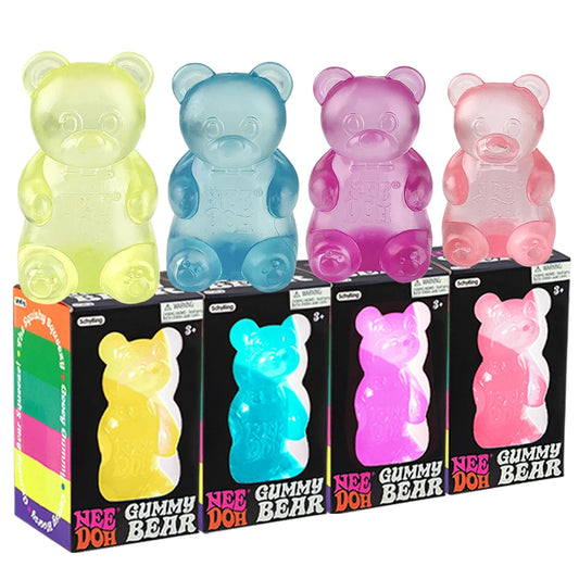 Schylling Needoh Bear Squishy Fidget Toy Stress & Anxiety Relief Helps Improve Focus Perfect For Birthday Gifts & Desk Decor