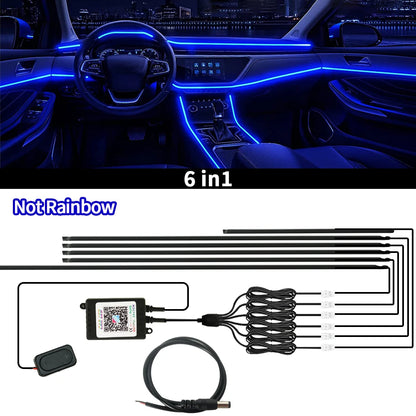 Symphony Ambient Lights Car RGB App Control LED Interior Hidden Acrylic Strip Light Full Color Streamer Auto Atmosphere Lamp Kit