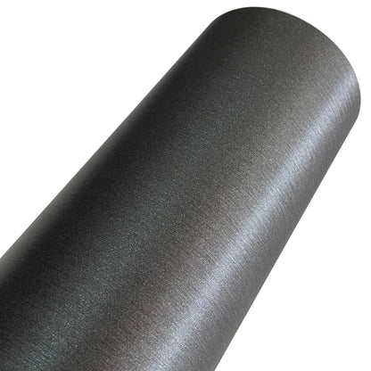 Premium Dark Gunmetal Grey Brushed Steel Vinyl Wrap Roll Film with Air Release Self Adhesive Decal Automotive Car Wrapping Foil