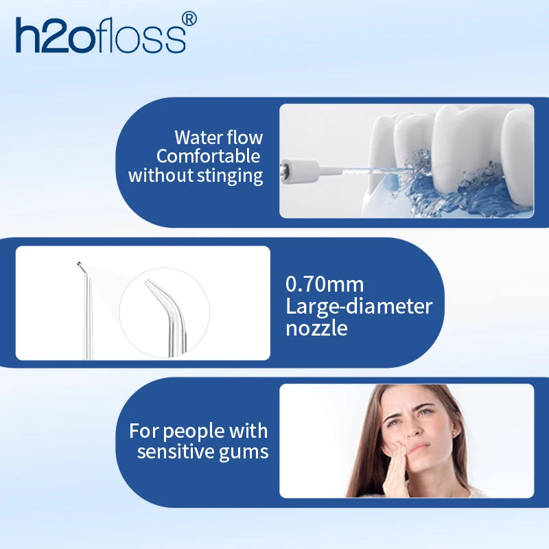 H2ofloss Water Flosser For Teeth Portable Oral Irrigator Dental Water Jet High Pressure Cleaning Mouth Machine 300ML 4 Modes