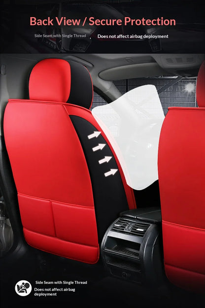 Universal Five-Seater Car Seat Covers Premium Leather Four Seasons Suitable for Most Cars SUVs Off-Road Vehicles