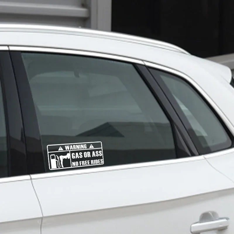 15*7CM Car Interior Personality Stickers GAS GRASS or ASS Unmanned Free Ride Car Windows Vinyl Stickers Waterproof Custom