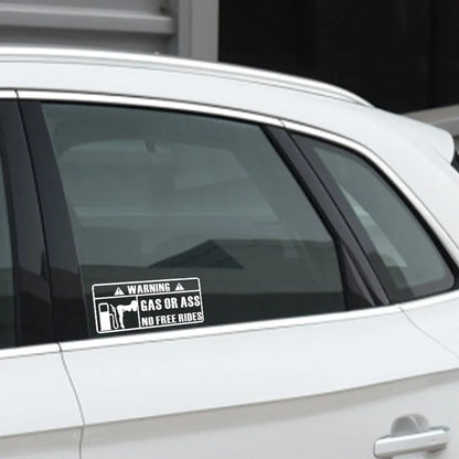 15*7CM Car Interior Personality Stickers GAS GRASS or ASS Unmanned Free Ride Car Windows Vinyl Stickers Waterproof Custom