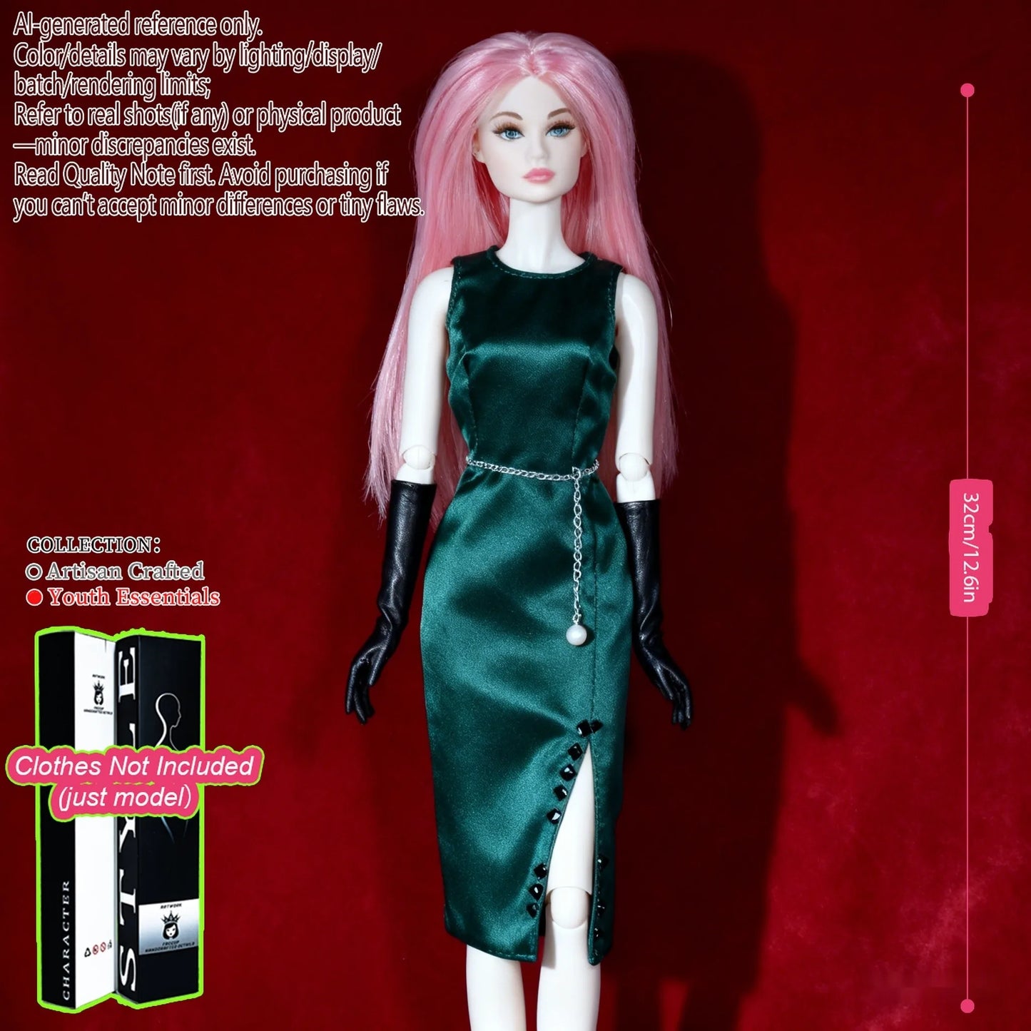 1/6 Scale 12-Joint BJD Doll, Realistic Changeable Makeup, Premium Craft Display (No Clothing)