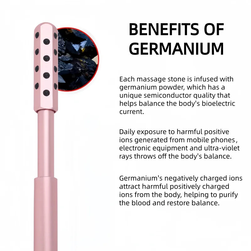 24 Germanium Beauty Bar - Face Lift Massage Stick for Wrinkles & Skin Rejuvenation, Anti-Aging Facial Massager Tool