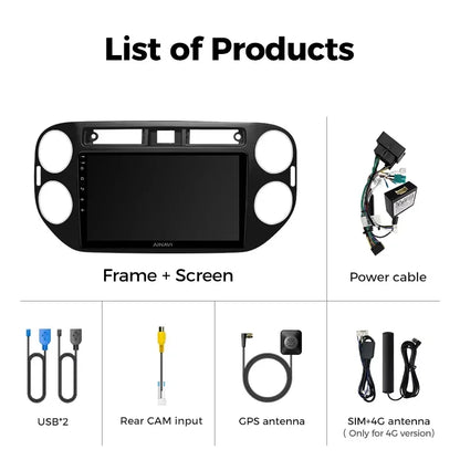 Ainavi Car Radio For Volkswagen VW Tiguan 2006 2010 2016 Golf Plus Wireless Carplay Android Auto Car Stereo Multimedia Player