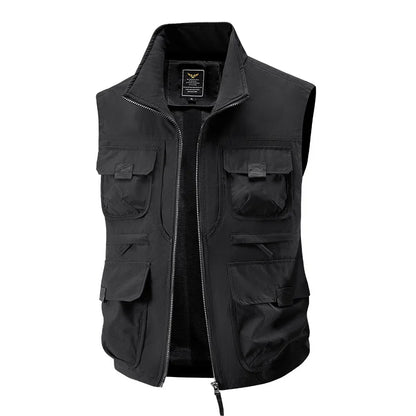 Outdoor Cycling Mountain Climbing Fishing Hiking Fashionable Tourism Camping Solid Color Versatile Casual Workwear, Loose Vest