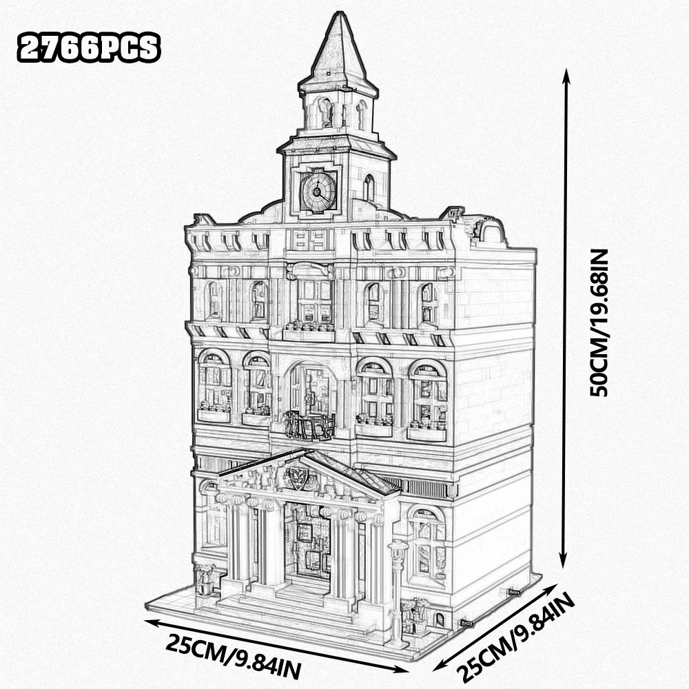 Creative Expert Bank Cafe Corner MOC Building Blocks City Model Bricks Dinner Bookstore Assembly Set Street View Toy Gifts Decor
