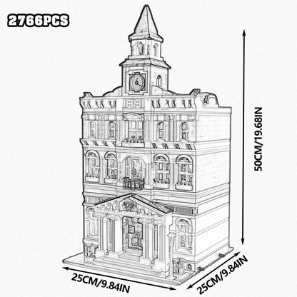 Creative Expert Bank Cafe Corner MOC Building Blocks City Model Bricks Dinner Bookstore Assembly Set Street View Toy Gifts Decor