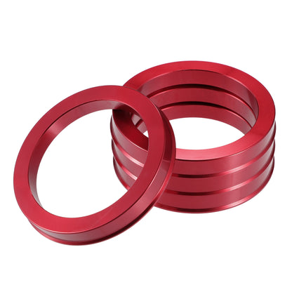 UXCELL 4pcs OD 72.6mm 73.1mm to ID 57.1mm 60.1mm 67.1mm 65.1mm Car Tire Centering Hub Centric Rings Wheel Bore Center Red