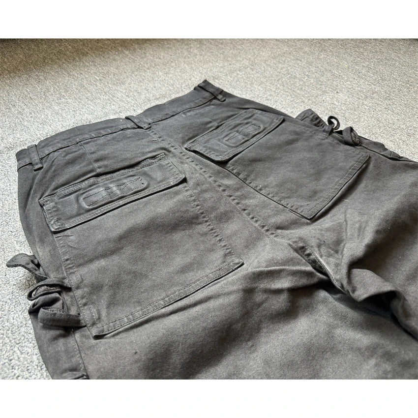 High Street RO Style Denim Pants Men's 24SS Cargo Dirty Washing Old Multi Pocket Workwear Jeans Straight Leg Pant Men Clothing