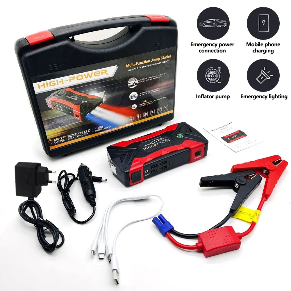 99800mAh 20000mAh Car Jump Starter 3000A Starting Device Portable Power Bank Battery Starter Launcher For Car Booster Articles